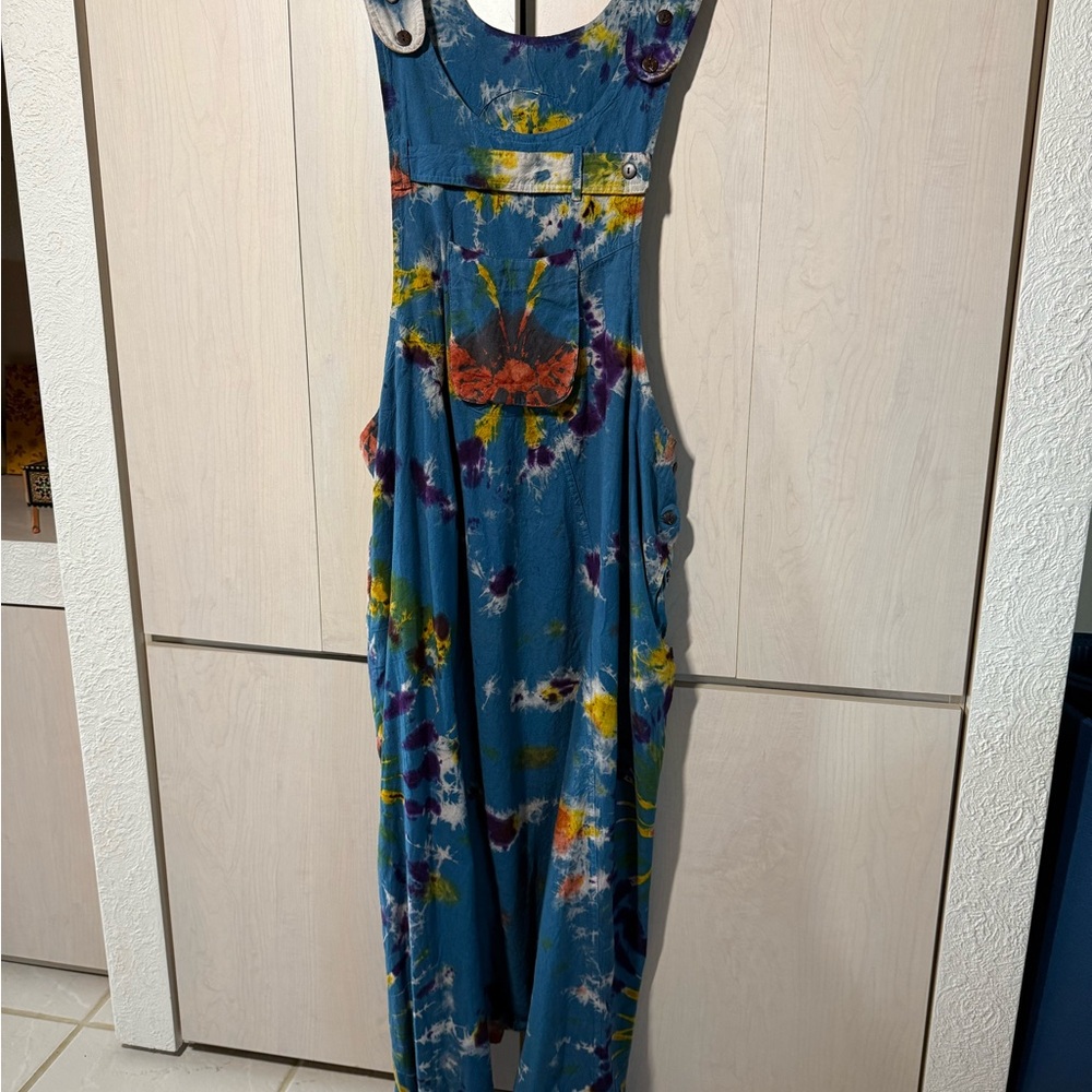 Tie-Dye Blue Women's Romper Jumpsuit